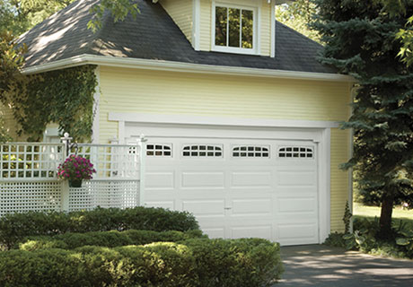 white wooden garage door