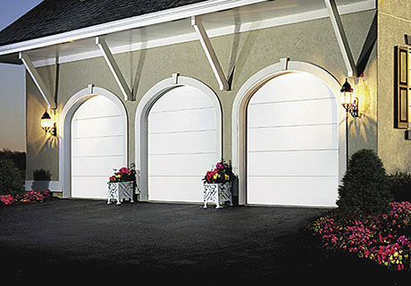 triple steel garage doors