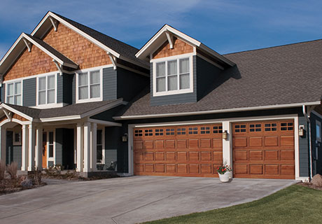 large double door wooden garage door