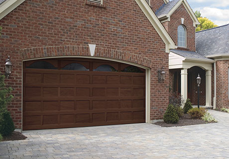 single large wooden garage door