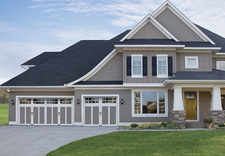 modern gray coachman garage doors