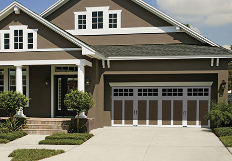 modern coachman garage door with windows