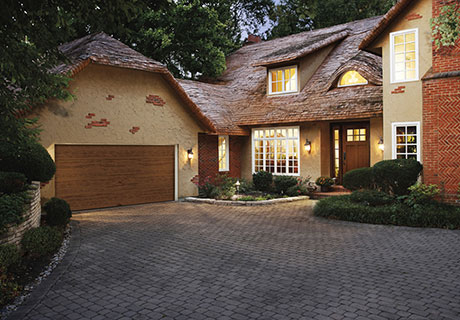 modern house with garage door