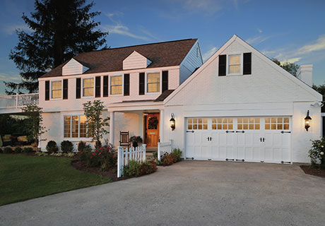 reserve wood white garage door