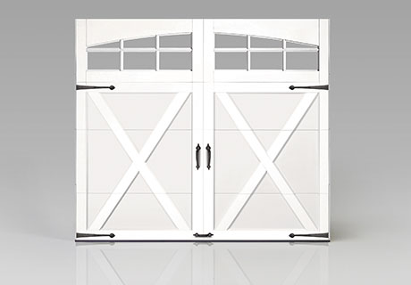 white garage door with windows