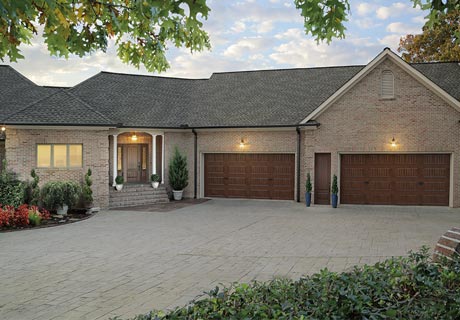modern wooden garage door