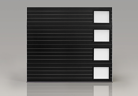modern garage door with side windows