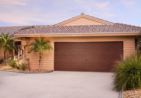 modern house with steel garage door