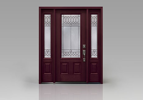 brown fiber glass entry door