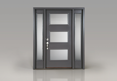 smooth black fiberglass door